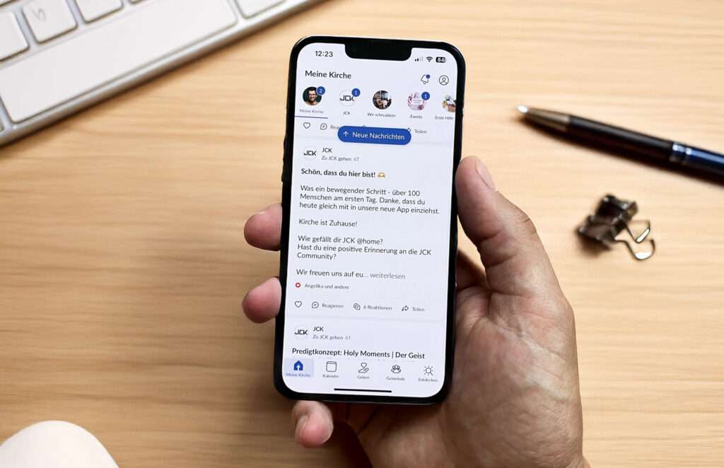 JCK @home App auf einem Smartphone
